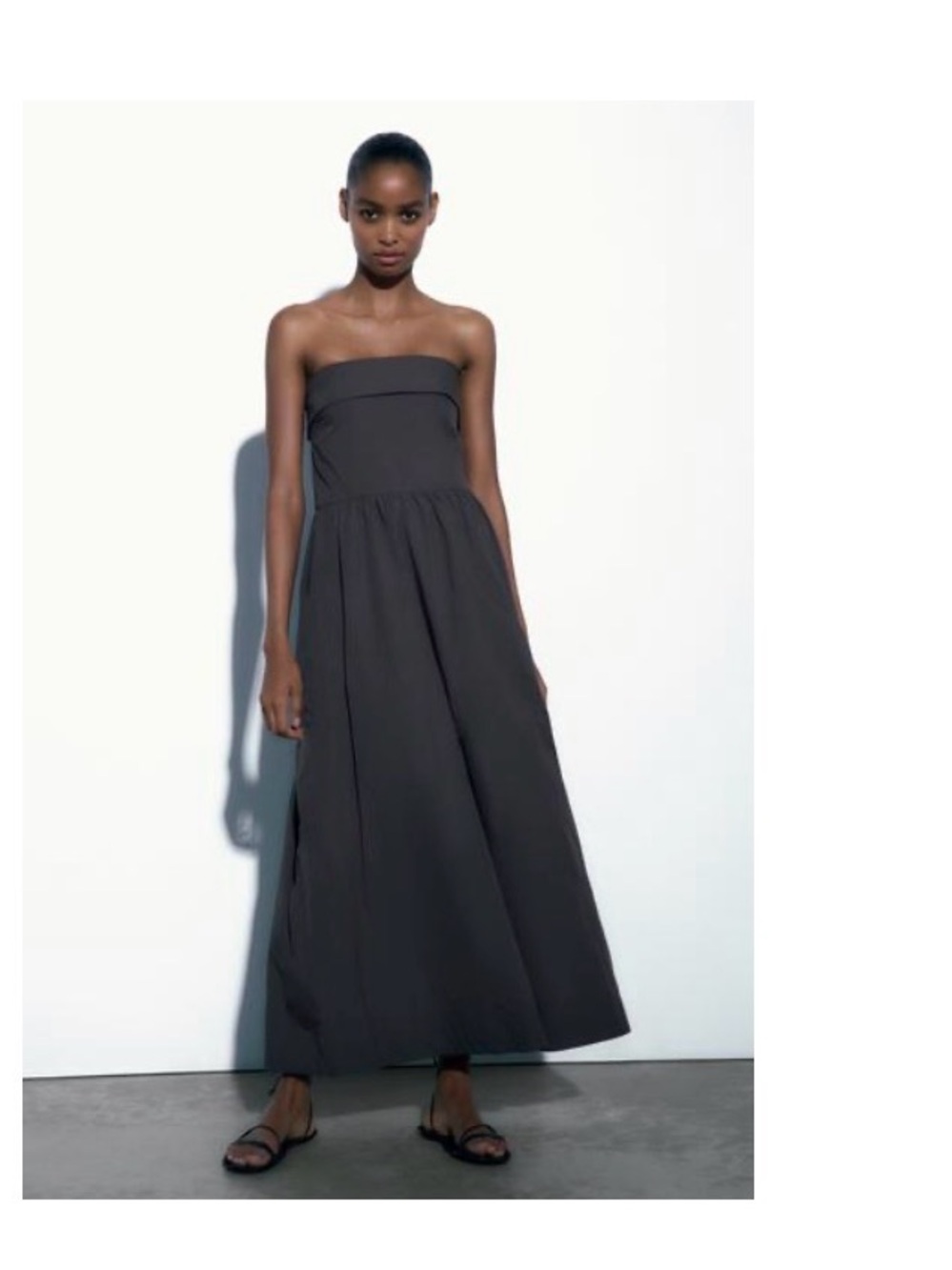 Zara Black Maxi Slip Dress - 100% COTTON